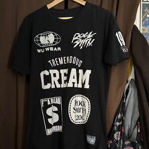 Black Graphic T-Shirt with White Print